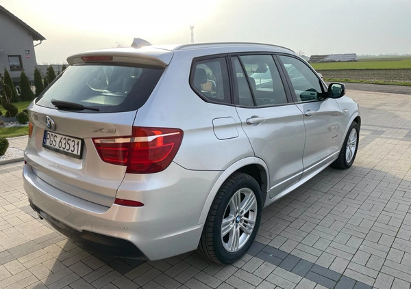 BMW X3 cena 76500 przebieg: 172500, rok produkcji 2012 z Rogoźno małe 254